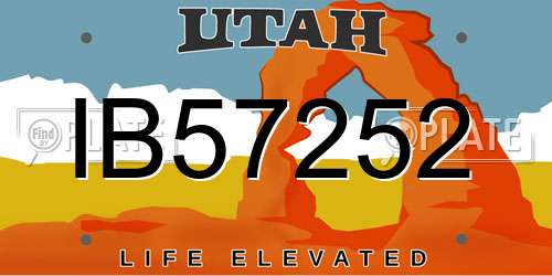IB57252 Utah License Plate