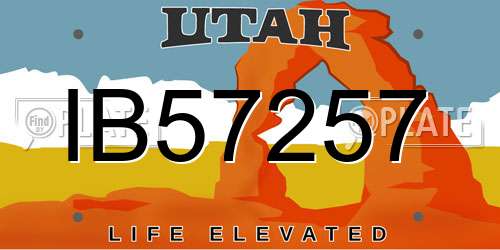 IB57257 Utah License Plate