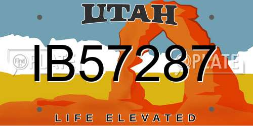 IB57287 Utah License Plate