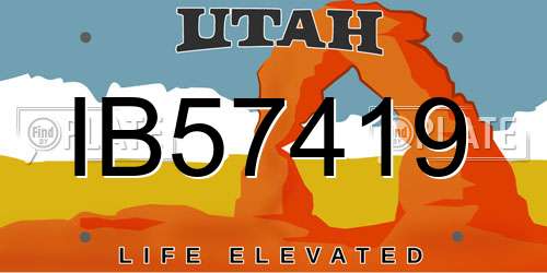 IB57419 Utah License Plate