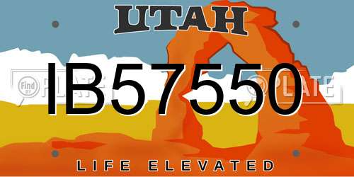 IB57550 Utah License Plate