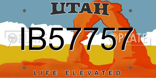 IB57757 Utah License Plate
