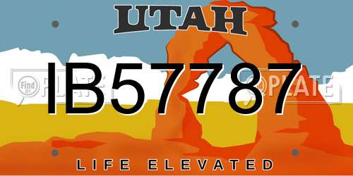 IB57787 Utah License Plate