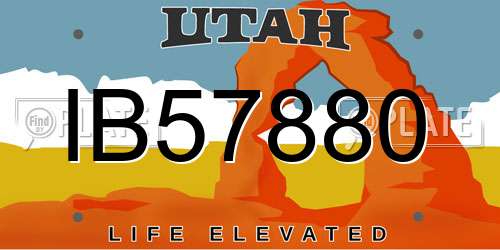 IB57880 Utah License Plate