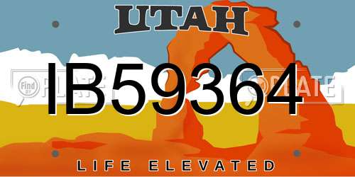 IB59364 Utah License Plate