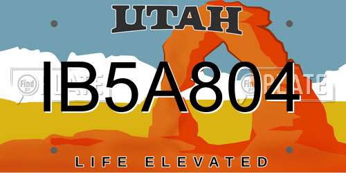 IB5A804 Utah License Plate