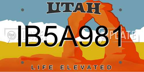 IB5A981 Utah License Plate
