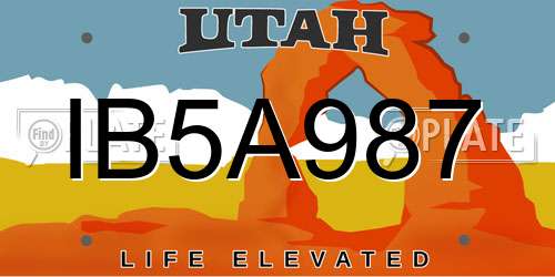 IB5A987 Utah License Plate