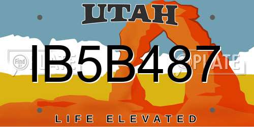 IB5B487 Utah License Plate
