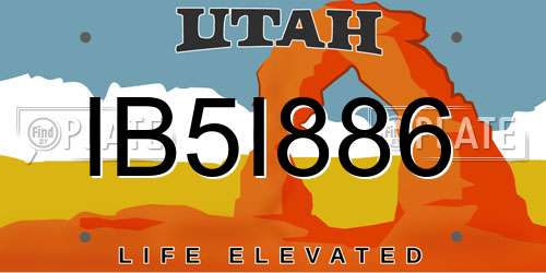 IB5I886 Utah License Plate