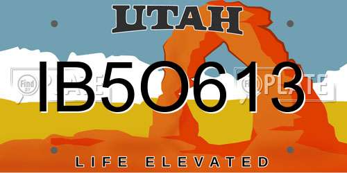 IB5O613 Utah License Plate