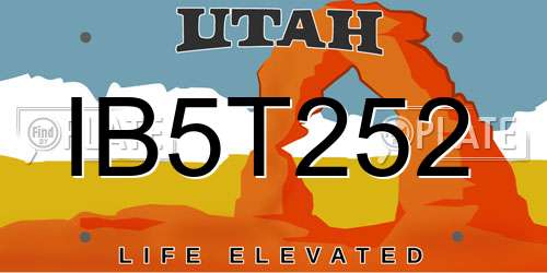 IB5T252 Utah License Plate