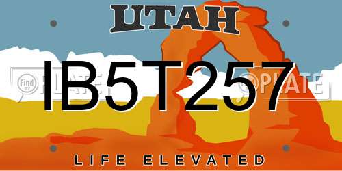 IB5T257 Utah License Plate