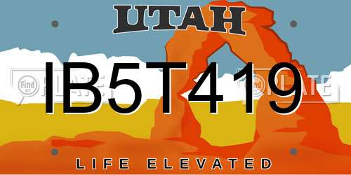 IB5T419 Utah License Plate