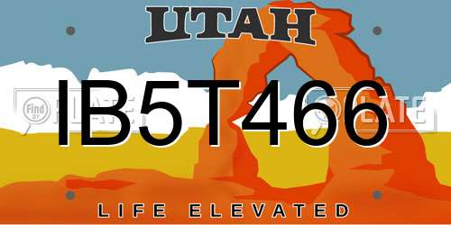 IB5T466 Utah License Plate