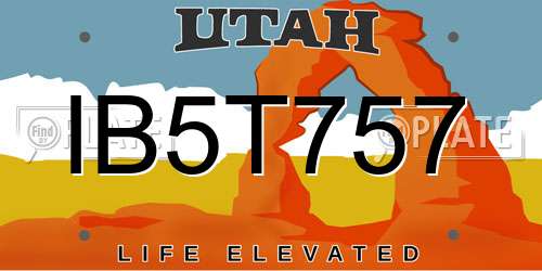IB5T757 Utah License Plate