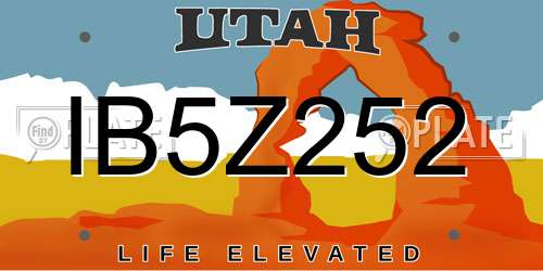 IB5Z252 Utah License Plate