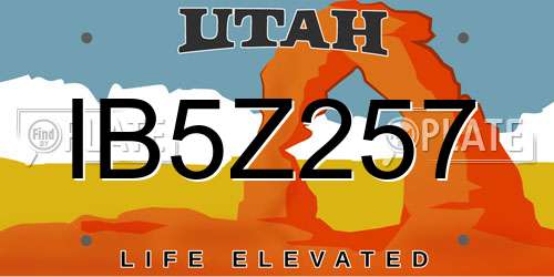 IB5Z257 Utah License Plate