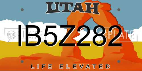 IB5Z282 Utah License Plate