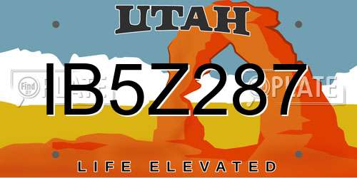 IB5Z287 Utah License Plate