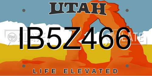 IB5Z466 Utah License Plate