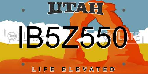 IB5Z550 Utah License Plate