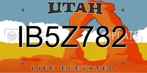 IB5Z782 Utah License Plate