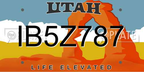 IB5Z787 Utah License Plate