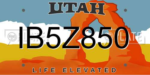 IB5Z850 Utah License Plate