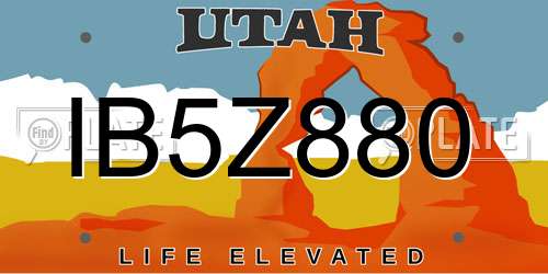 IB5Z880 Utah License Plate