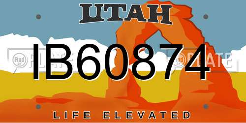 IB60874 Utah License Plate