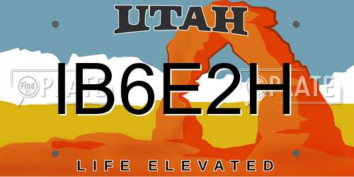 IB6E2H Utah License Plate