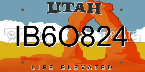 IB6O824 Utah License Plate