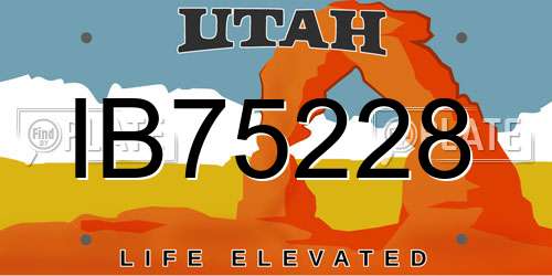 IB75228 Utah License Plate