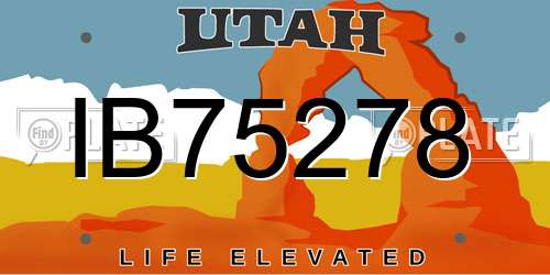 IB75278 Utah License Plate