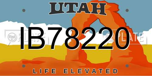 IB78220 Utah License Plate