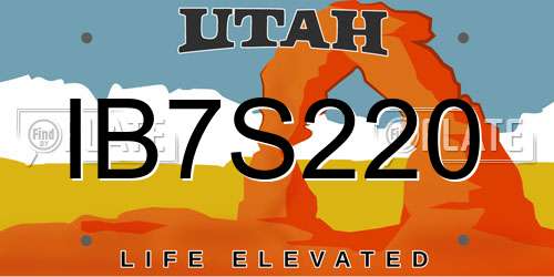 IB7S220 Utah License Plate