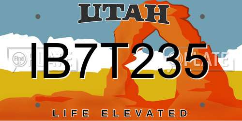 IB7T235 Utah License Plate