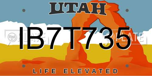 IB7T735 Utah License Plate