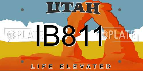 IB811 Utah License Plate