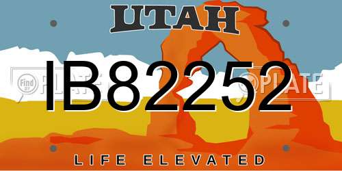 IB82252 Utah License Plate