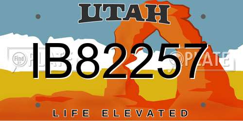 IB82257 Utah License Plate