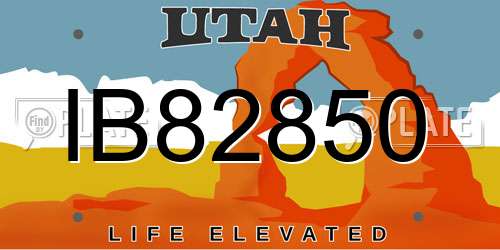 IB82850 Utah License Plate