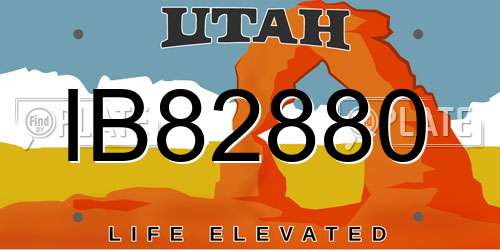 IB82880 Utah License Plate
