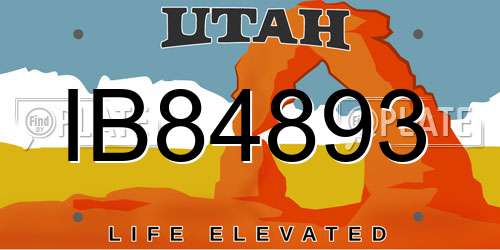 IB84893 Utah License Plate