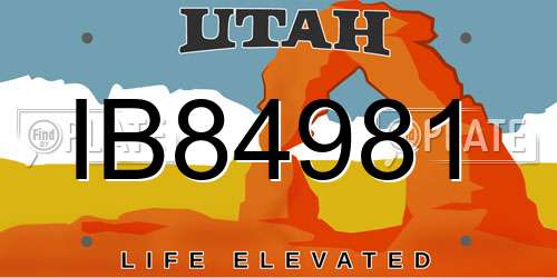 IB84981 Utah License Plate
