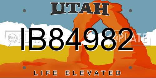 IB84982 Utah License Plate