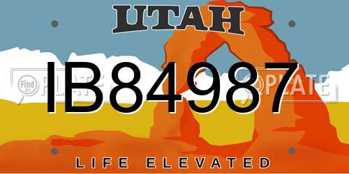 IB84987 Utah License Plate