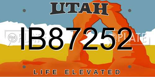 IB87252 Utah License Plate