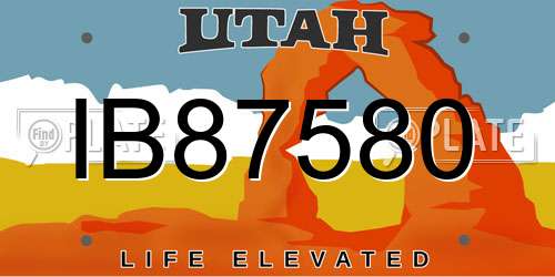 IB87580 Utah License Plate